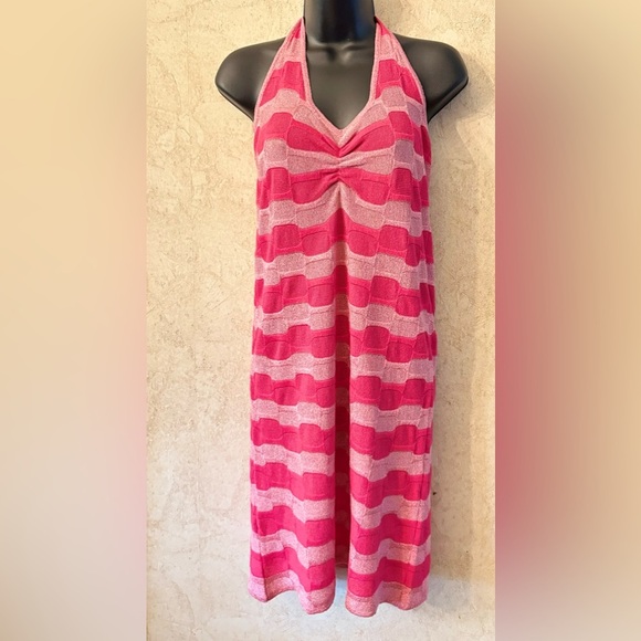 Mango Pink Striped Mini Cut-Out Back Dress - Picture 3 of 8